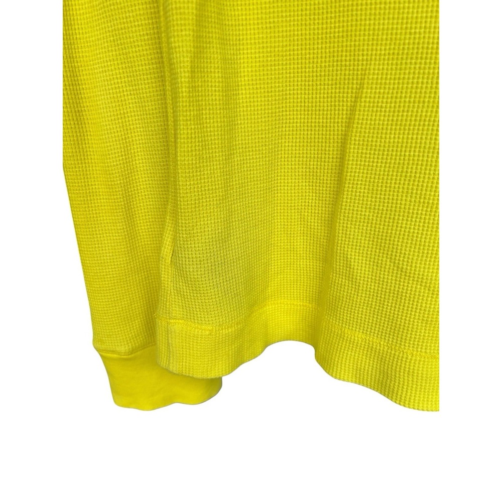 Vintage Lauren Ralph Lauren Active Yellow Waffle Thermal Hoodie Women's M - Picture 5 of 10